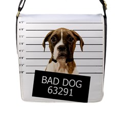 Bad Dog Flap Messenger Bag (l)  by Valentinaart