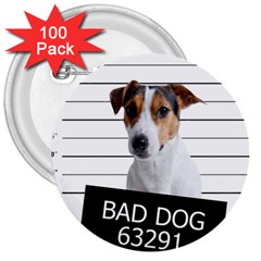 Bad Dog 3  Buttons (100 Pack) 
