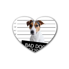 Bad Dog Rubber Coaster (heart)  by Valentinaart