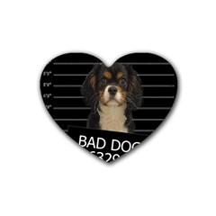 Bad Dog Rubber Coaster (heart)  by Valentinaart