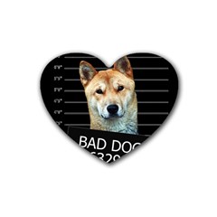 Bad Dog Rubber Coaster (heart)  by Valentinaart