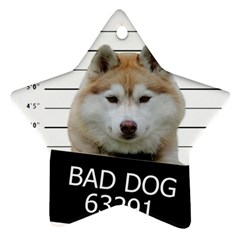 Bad Dog Ornament (star) by Valentinaart