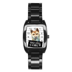 Bad Dog Stainless Steel Barrel Watch by Valentinaart