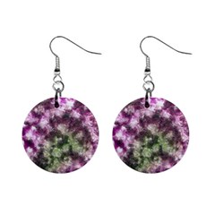 Purple Green Paint Texture          1  Button Earrings by LalyLauraFLM