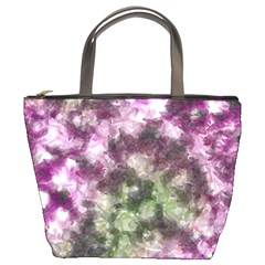 Purple Green Paint Texture     Bucket Bag by LalyLauraFLM