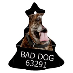 Bad Dog Christmas Tree Ornament (two Sides) by Valentinaart