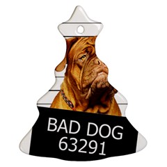 Bad Dog Christmas Tree Ornament (two Sides) by Valentinaart