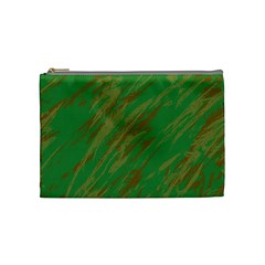 Brown Green Texture             Cosmetic Bag by LalyLauraFLM