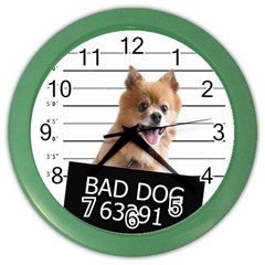 Bad Dog Color Wall Clocks by Valentinaart