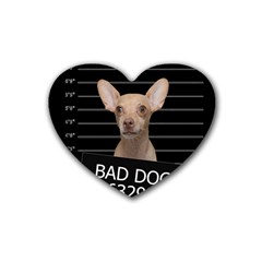 Bad Dog Rubber Coaster (heart)  by Valentinaart