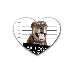 Bad Dog Heart Coaster (4 Pack)  by Valentinaart