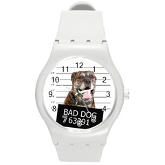 Bad Dog Round Plastic Sport Watch (m) by Valentinaart