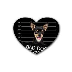 Bad Dog Rubber Coaster (heart)  by Valentinaart