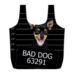 Bad Dog Full Print Recycle Bags (l)  by Valentinaart