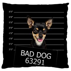 Bad Dog Large Flano Cushion Case (one Side) by Valentinaart