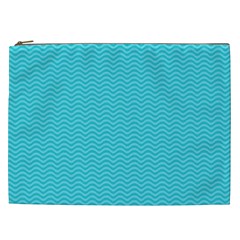 Blue Waves Pattern  Cosmetic Bag (xxl)  by TastefulDesigns