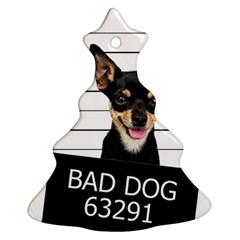 Bad Dog Christmas Tree Ornament (two Sides) by Valentinaart