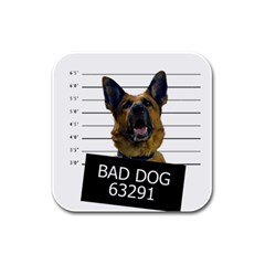 Bad Dog Rubber Square Coaster (4 Pack)  by Valentinaart