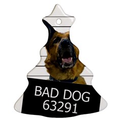 Bad Dog Christmas Tree Ornament (two Sides) by Valentinaart