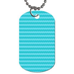 Abstract Blue Waves Pattern Dog Tag (two Sides) by TastefulDesigns