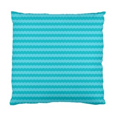 Abstract Blue Waves Pattern Standard Cushion Case (one Side) by TastefulDesigns