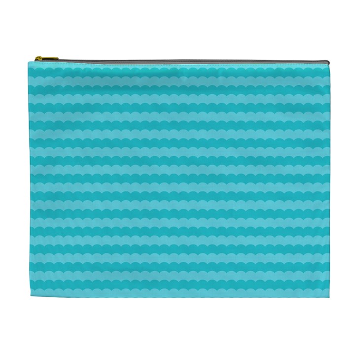 Abstract blue waves pattern Cosmetic Bag (XL)