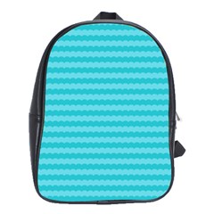 Abstract Blue Waves Pattern School Bags(large)  by TastefulDesigns