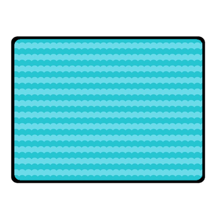 Abstract blue waves pattern Double Sided Fleece Blanket (Small) 