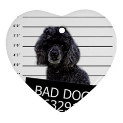 Bad Dog Ornament (heart) by Valentinaart