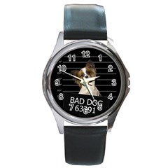 Bad Dog Round Metal Watch by Valentinaart