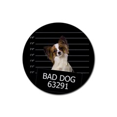 Bad Dog Rubber Coaster (round)  by Valentinaart