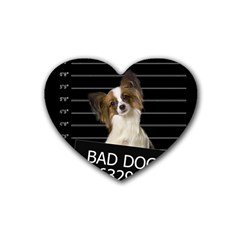 Bad Dog Rubber Coaster (heart)  by Valentinaart