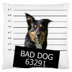 Bad Dog Large Cushion Case (one Side) by Valentinaart