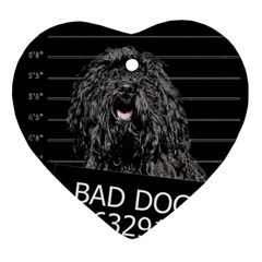 Bad Dog Ornament (heart) by Valentinaart