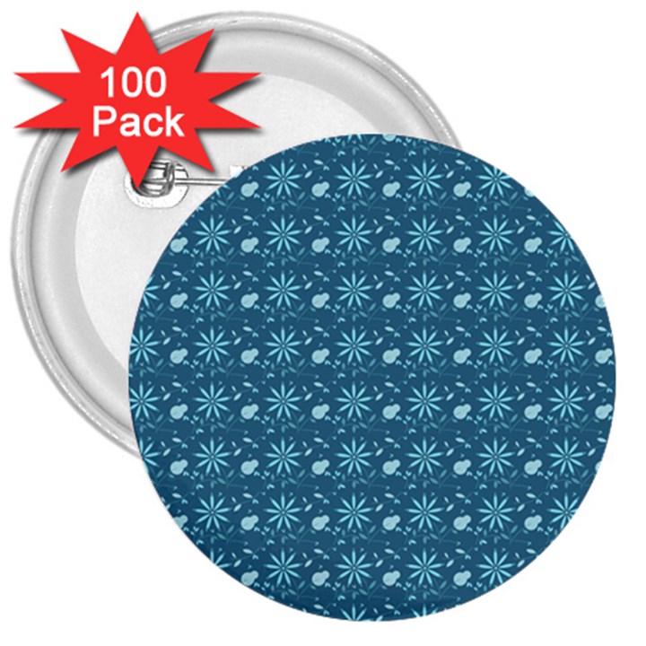 Seamless Floral Background  3  Buttons (100 pack) 