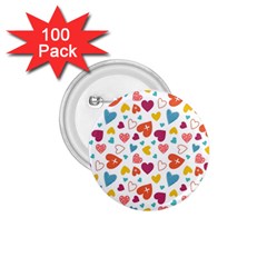 Colorful Bright Hearts Pattern 1 75  Buttons (100 Pack)  by TastefulDesigns
