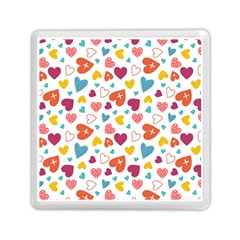 Colorful Bright Hearts Pattern Memory Card Reader (square)  by TastefulDesigns