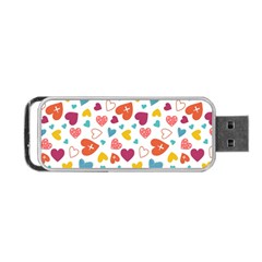 Colorful Bright Hearts Pattern Portable Usb Flash (one Side)