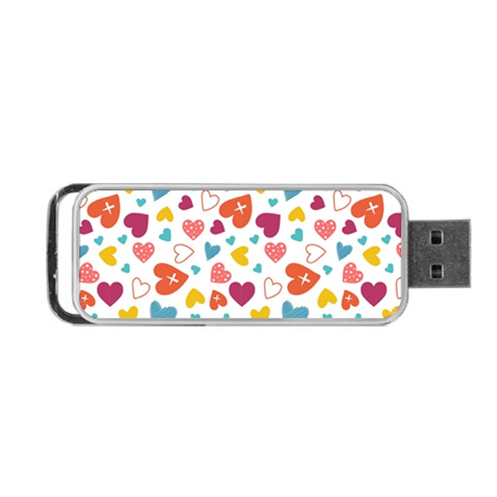 Colorful Bright Hearts Pattern Portable USB Flash (Two Sides)