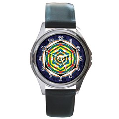 Flower Of Life Universal Mandala Round Metal Watch