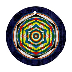 Flower Of Life Universal Mandala Round Ornament (Two Sides)