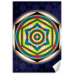 Flower Of Life Universal Mandala Canvas 12  x 18  