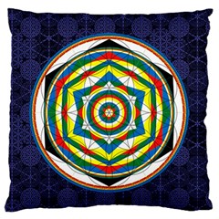 Flower Of Life Universal Mandala Large Flano Cushion Case (One Side)