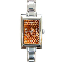 Honey Bees Rectangle Italian Charm Watch