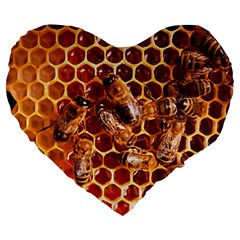 Honey Bees Large 19  Premium Heart Shape Cushions