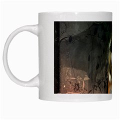 Awesome Wolf In The Night White Mugs by FantasyWorld7