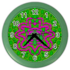 Vegetarian Art With Pasta And Fish Color Wall Clocks by pepitasart