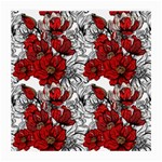 Hand Drawn Red Flowers Pattern Medium Glasses Cloth (2-Side) Front