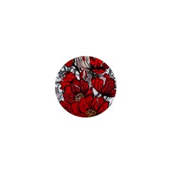 Red Flowers Pattern 1  Mini Magnets by TastefulDesigns