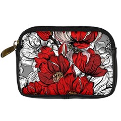 Red Flowers Pattern Digital Camera Cases by TastefulDesigns